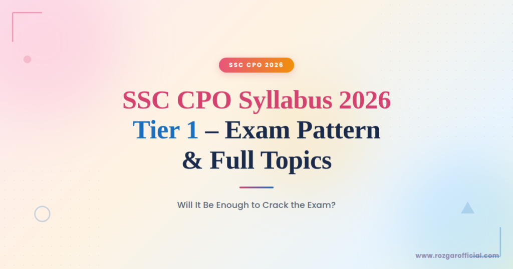 ssc cpo syllabus www.rozgarofficial.com