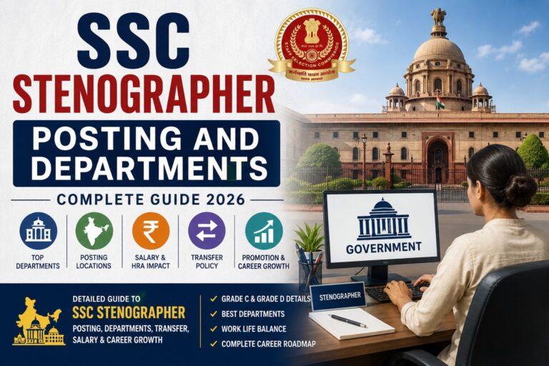 SSC Stenographer Posting and Departments