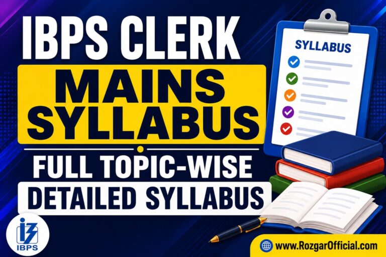 IBPS Clerk Mains Syllabus, rozgarofficial.com