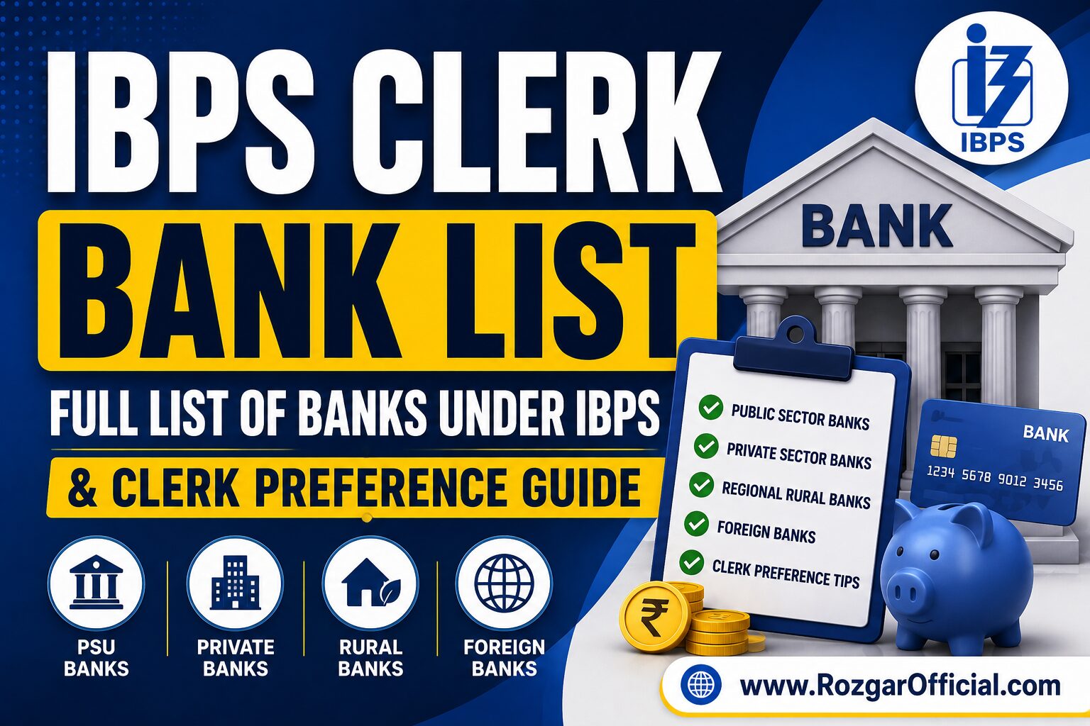 IBPS Bank List – Full List of Banks Under IBPS & Clerk Preference Guide, RozgarOfficial.com