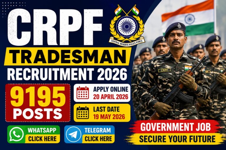 CRPF Tradesman Recruitment 2026
