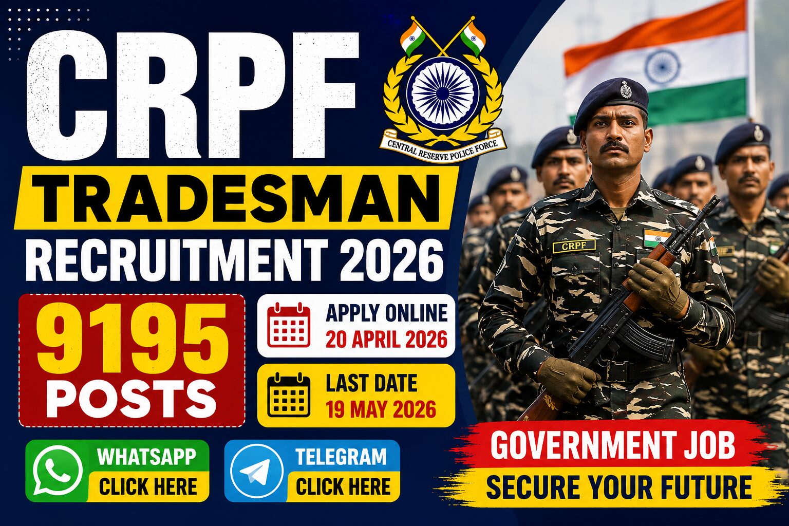 CRPF Tradesman Recruitment 2026