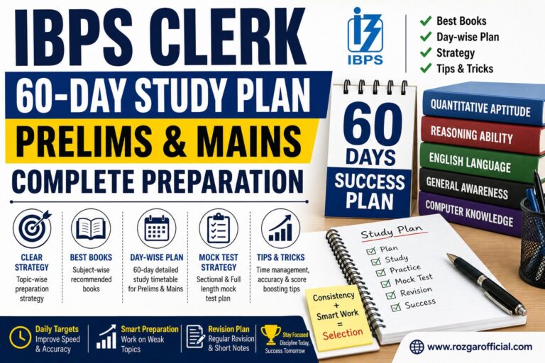 IBPS Clerk 60-Day Study Plan, www.rozgarofficial.com