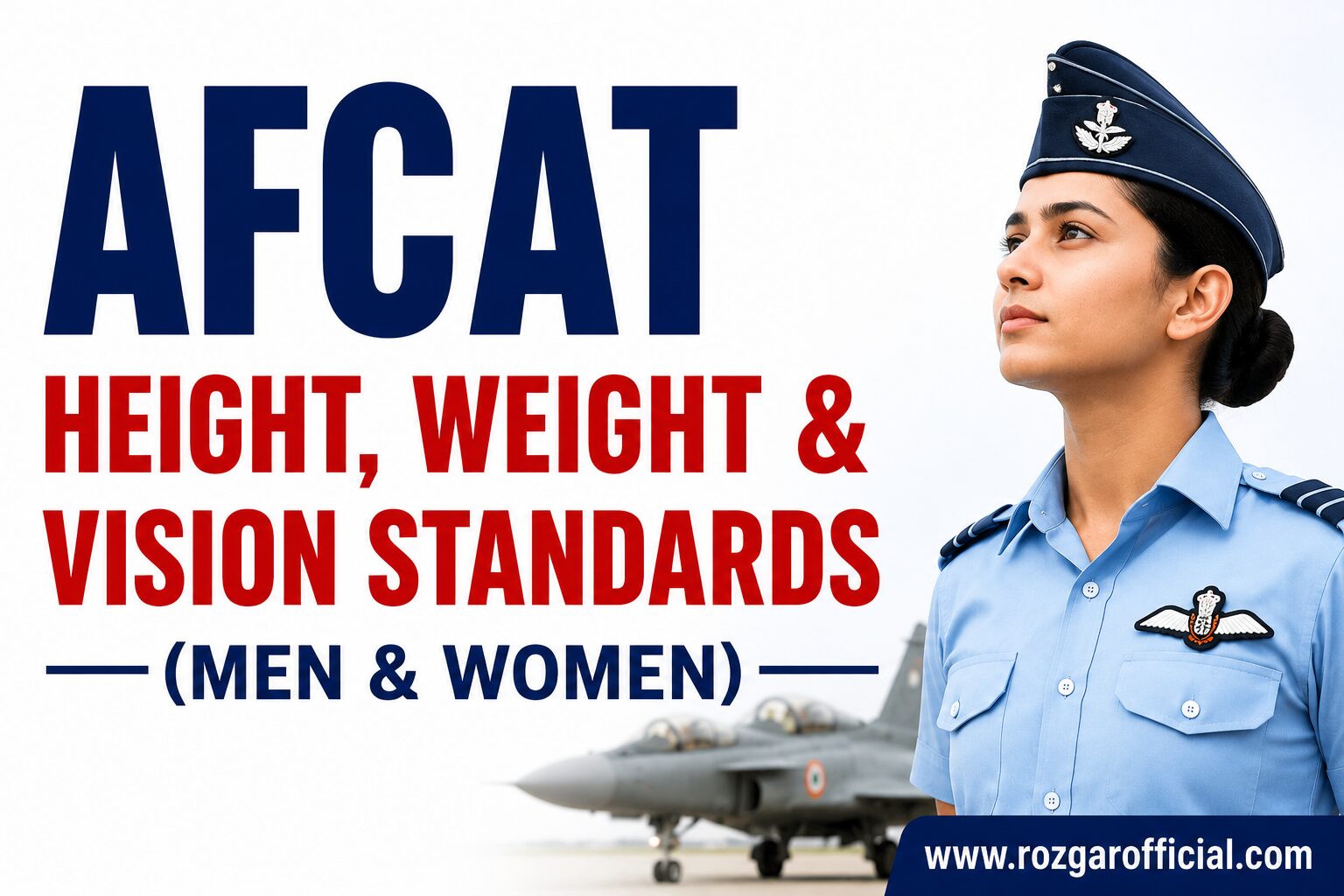 AFCAT Height, Weight & Vision Standards, RozgarOfficial.com