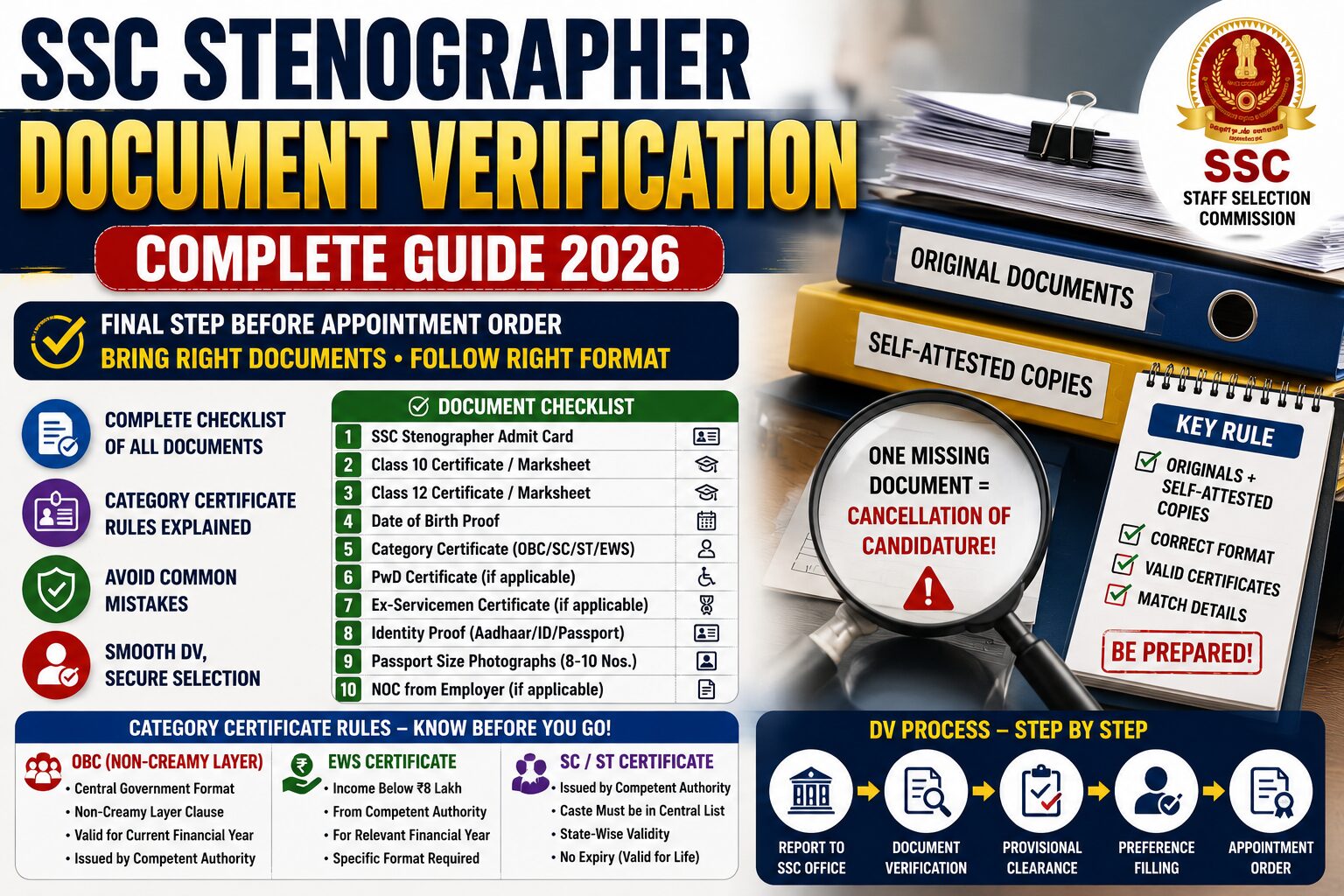 SSC Stenographer Document Verification