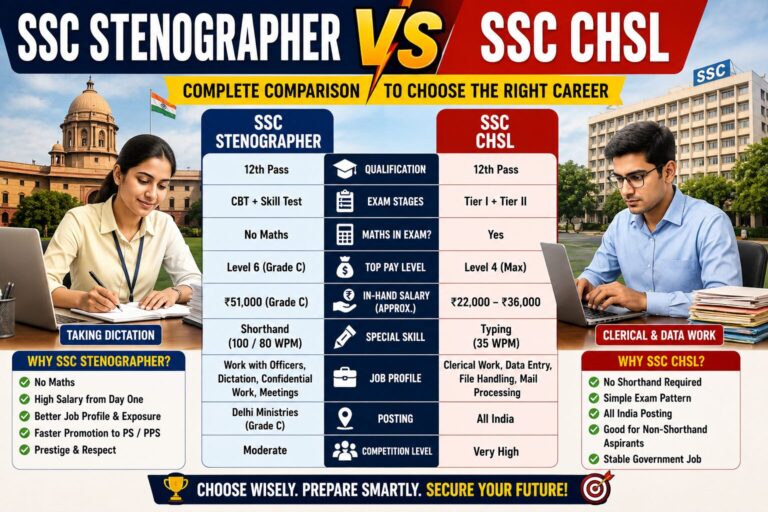 SSC Stenographer Grade C vs Grade D
