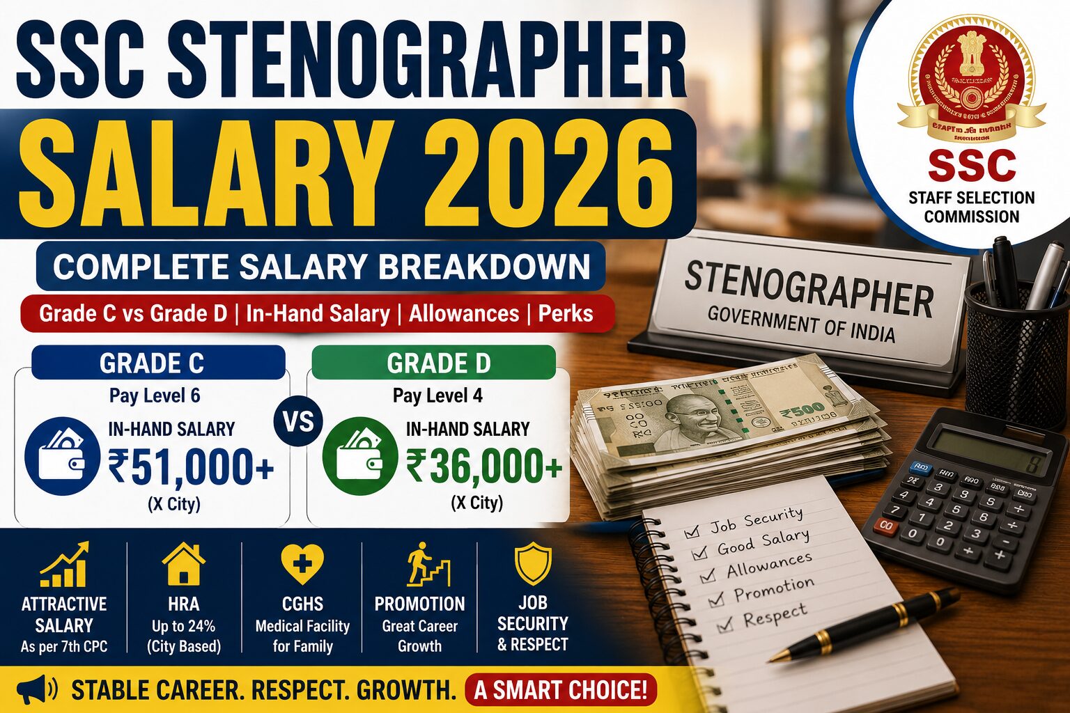 SSC stenographer salary