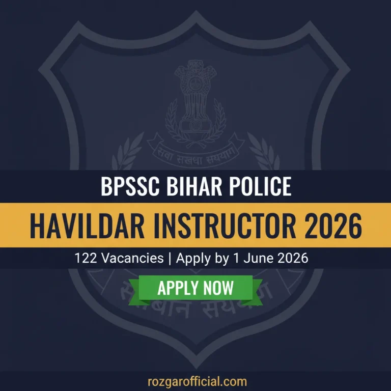 BPSSC Bihar Havildar Instructor Recruitment 2026 122 Vacancies Apply Online
