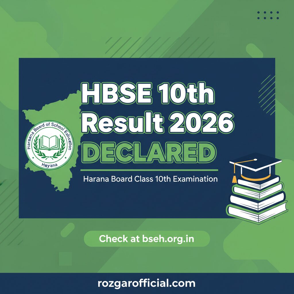 HBSE 10th Result 2026 Declared – Haryana Board Class 10 Result at bseh.org.in