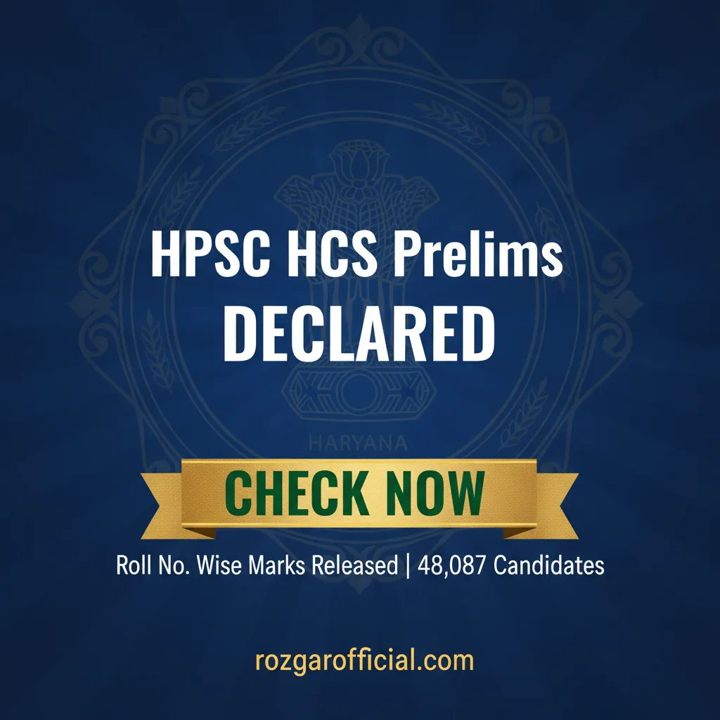 HPSC HCS Prelims Result 2026 Roll Number Wise Marks Released