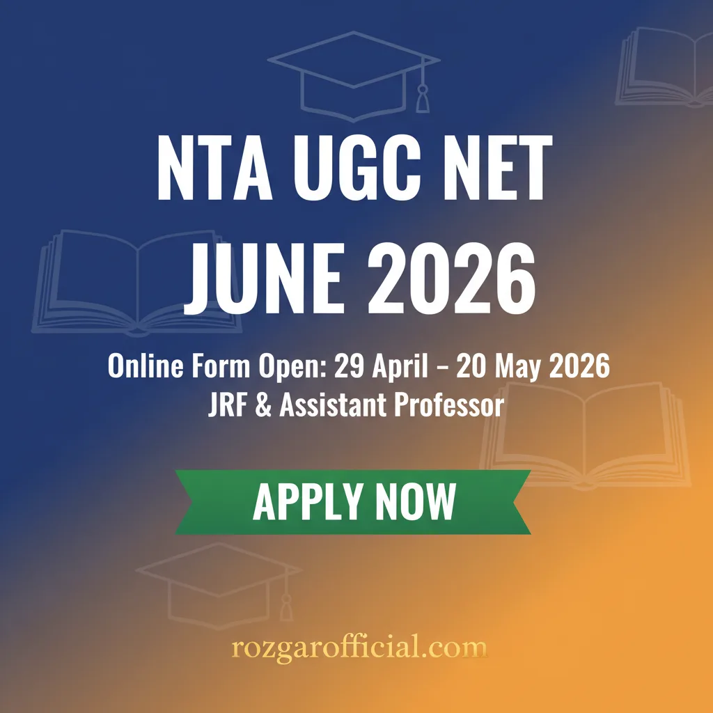 NTA UGC NET June 2026 Online Form Apply JRF Assistant Professor
