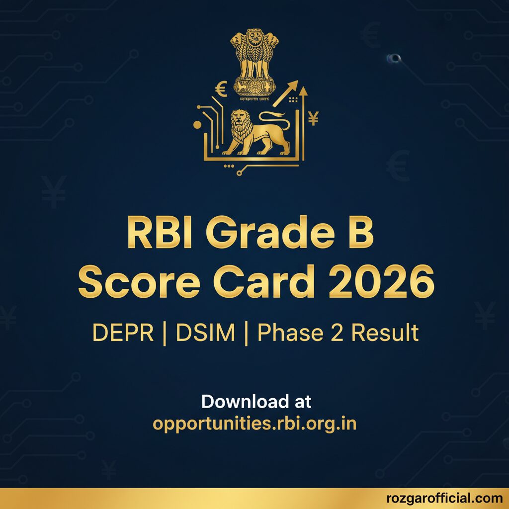 RBI Officer Grade B Score Card 2026 – DEPR DSIM Phase 2 Result Download