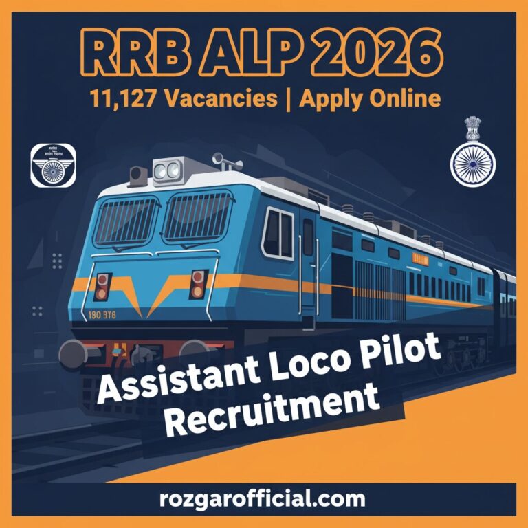 RRB ALP 2026 Recruitment – 11127 Assistant Loco Pilot Vacancies CEN 01/2026