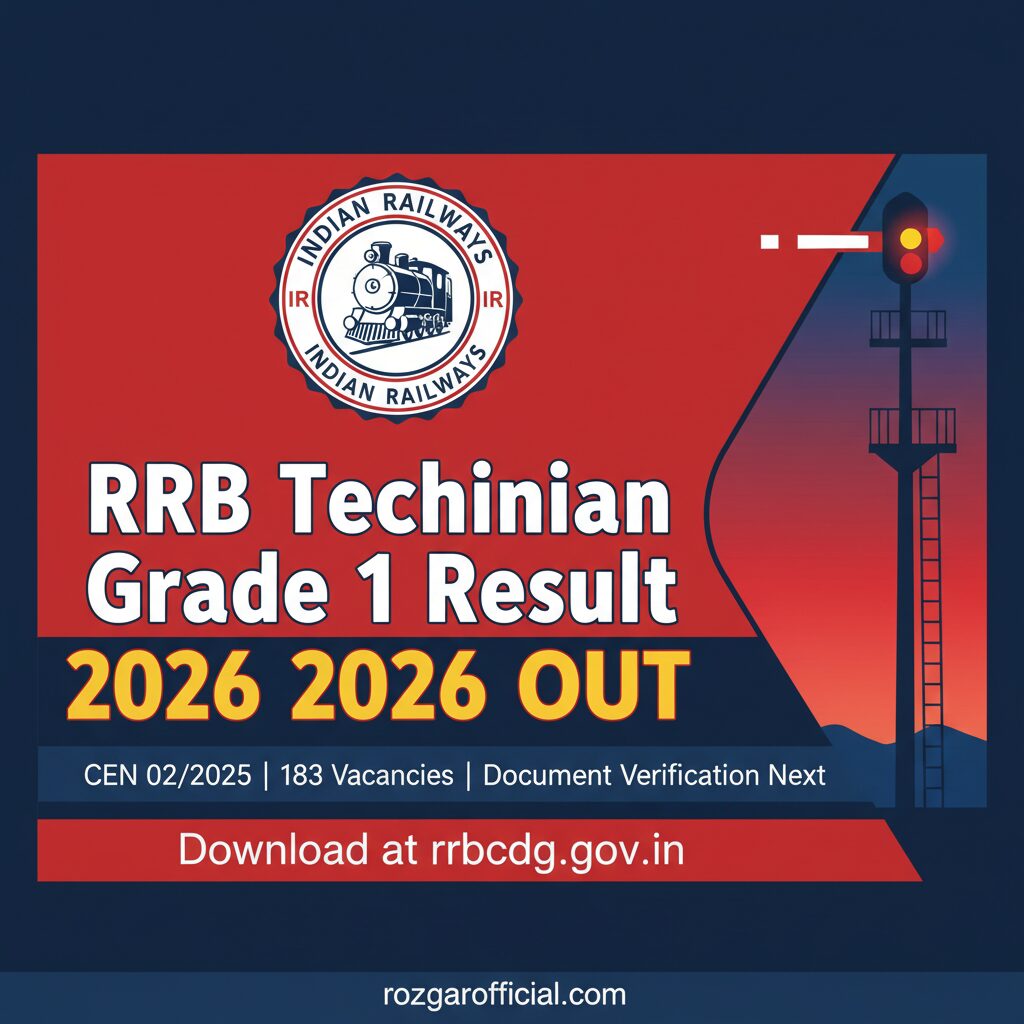 RRB Technician Grade 1 Result 2026 Declared – CEN 02/2025 Merit List Download