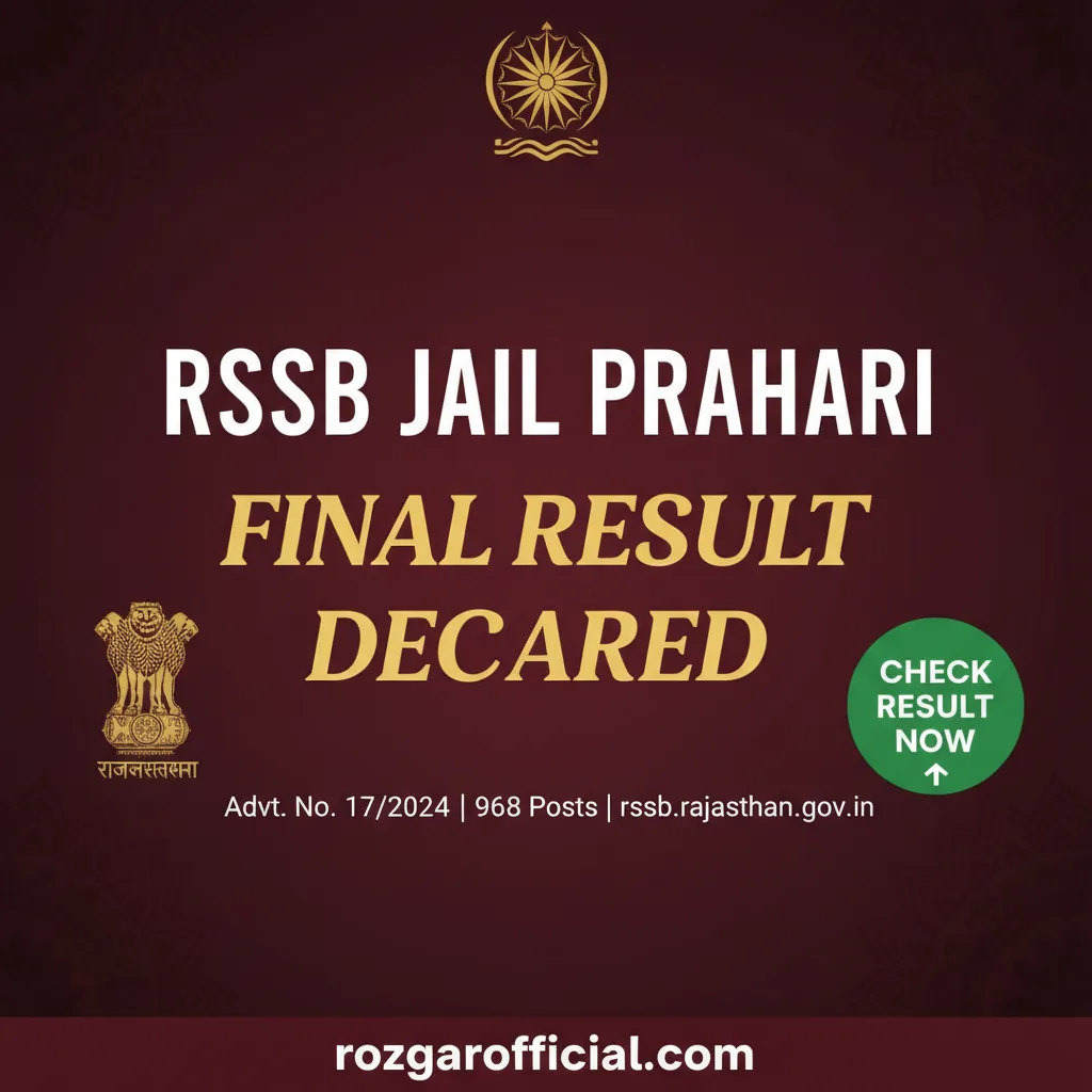 RSSB Jail Prahari Final Result 2026 – Advt 17/2024 Merit List PDF Download
