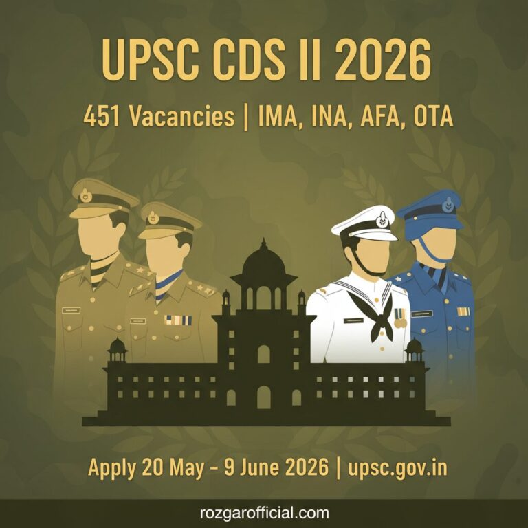 UPSC CDS II 2026 Notification – 451 Vacancies IMA INA AFA OTA Apply Online
