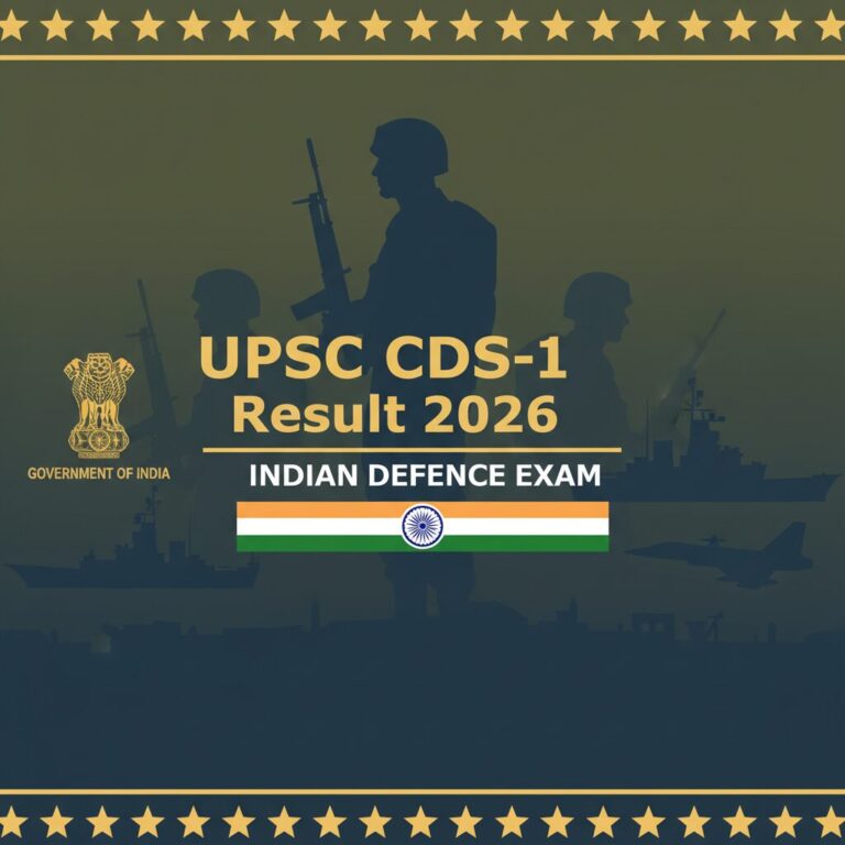 UPSC CDS-I Result 2026 Declared – 8826 Candidates Qualified | Download PDF @upsc.gov.in