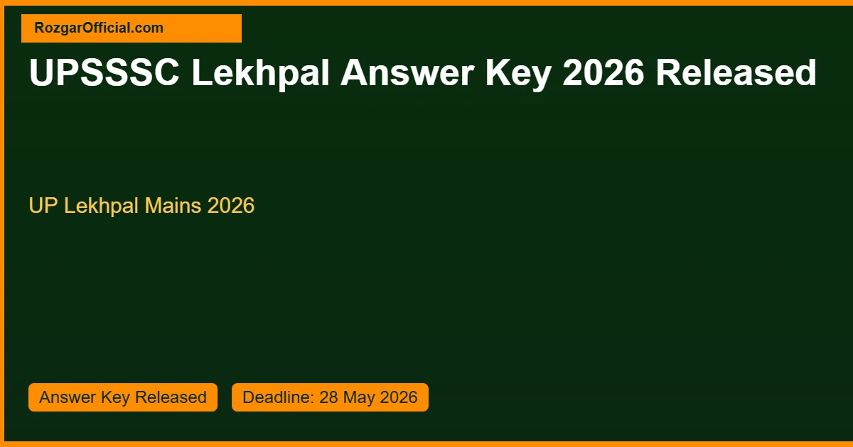 Upsssc lekhpal answer key 2026