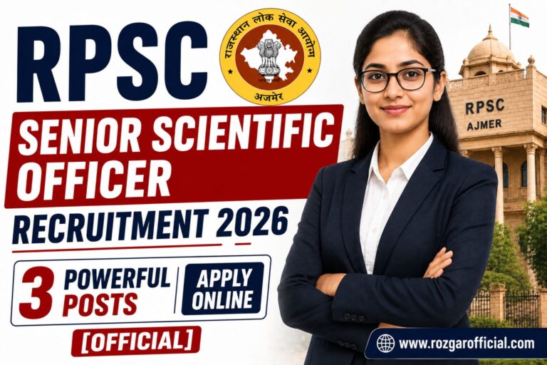 RPSC Senior Scientific Officer Recruitment 2026, SarkariResult, RozgarOfficial