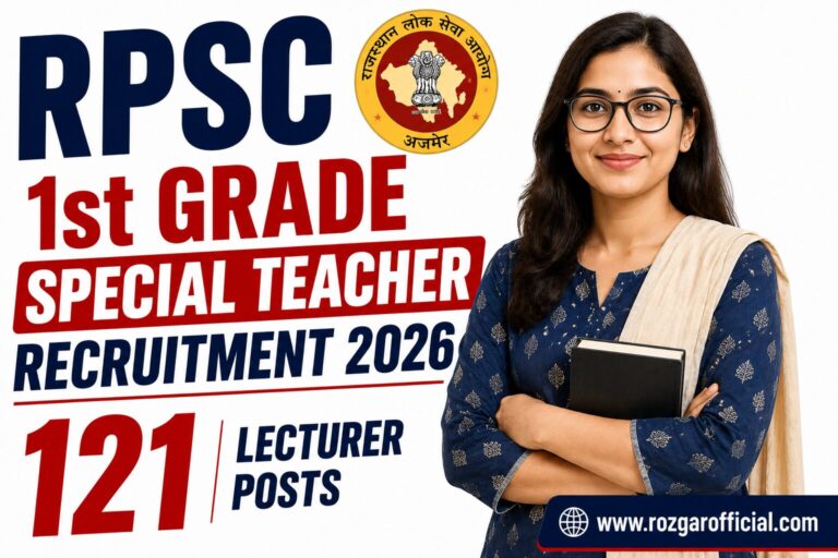 RPSC 1st Grade Special Teacher Recruitment 2026, SarkariResult, RozgarOfficial.com