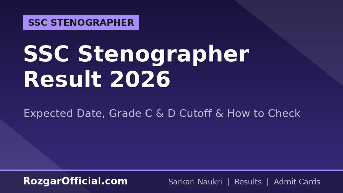 SSC Stenographer Result 2026 – Expected Date, Grade C & D Cutoff & How to Check @ ssc.gov.in