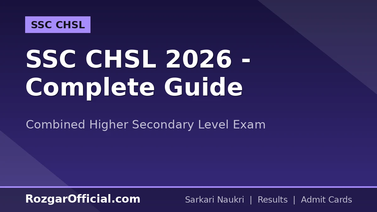 SSC CHSL 2026 – Complete Guide to Combined Higher Secondary Level Exam