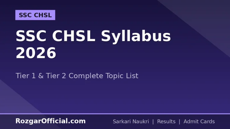 SSC CHSL Syllabus 2026 – Tier 1 & Tier 2 Complete Topic List