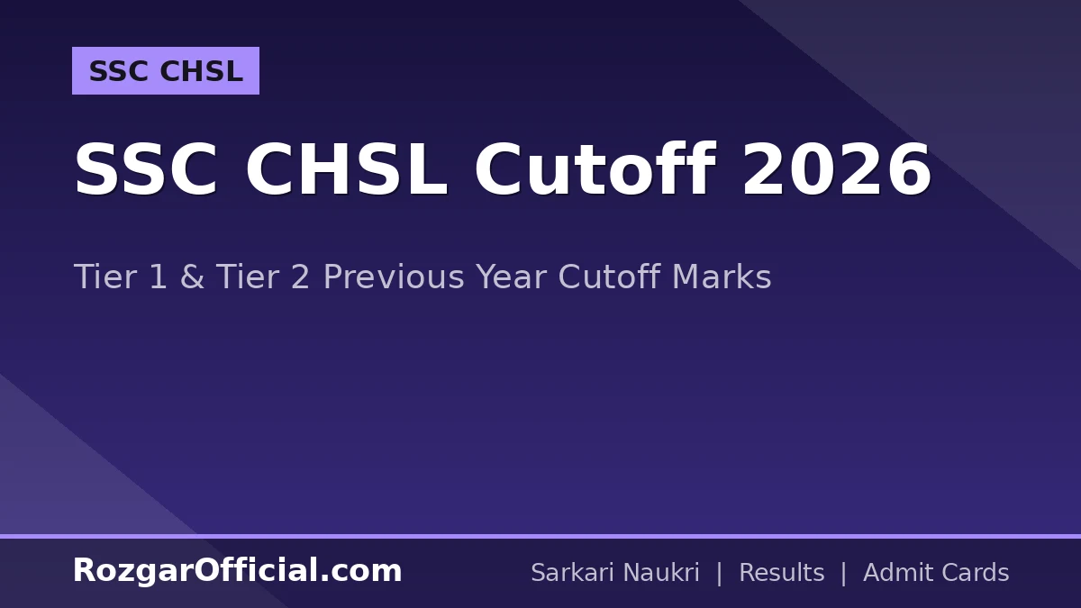 SSC CHSL Cutoff 2026 – Tier 1 & Tier 2 Previous Year Cutoff Marks
