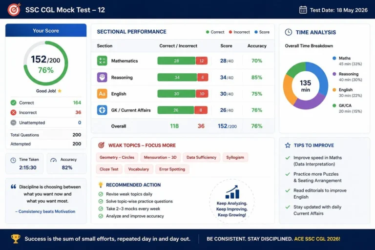 SSC mock test analysis strategy for beginners
