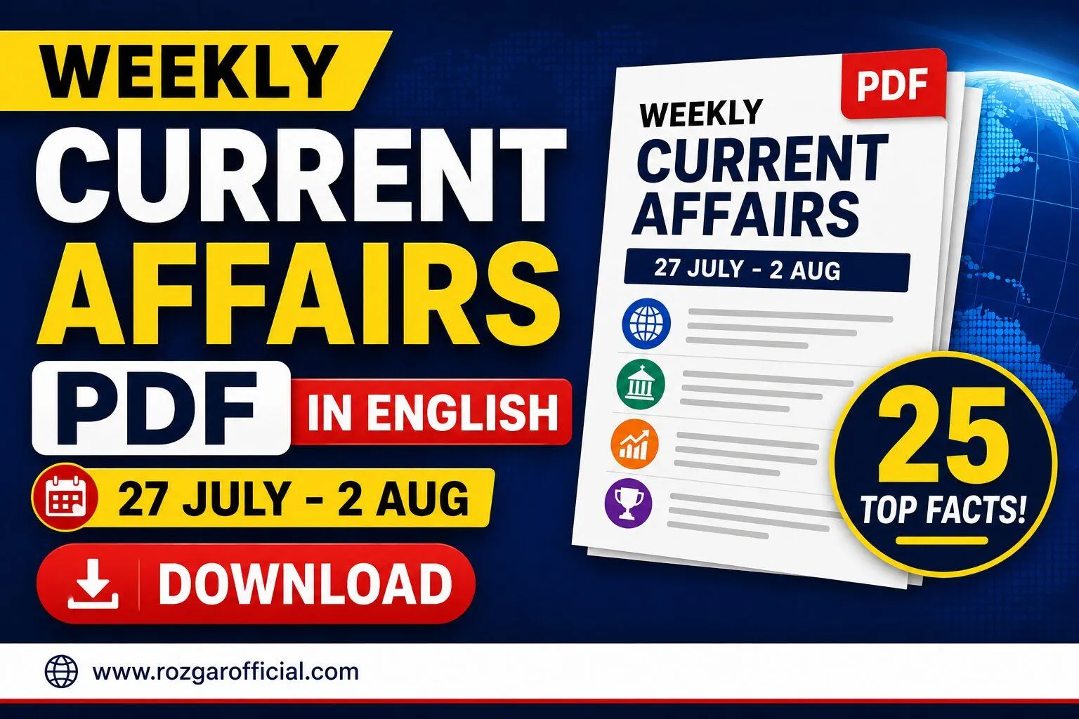 Weekly Current Affairs PDF in English Download