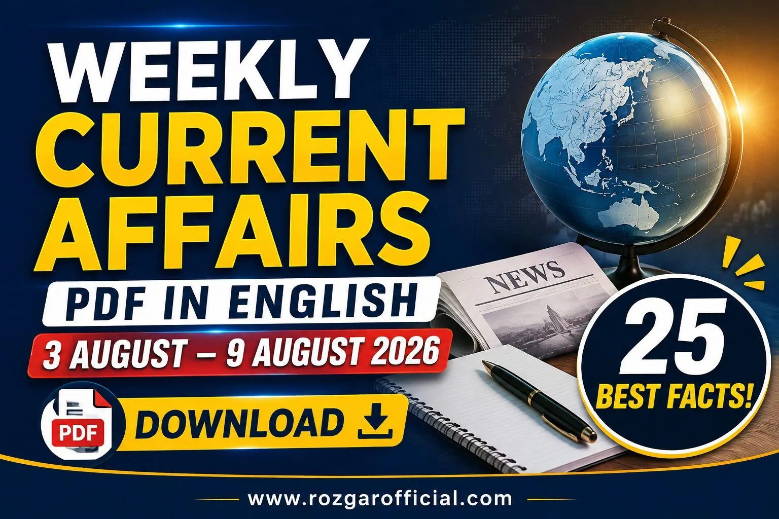 Weekly Current Affairs PDF in English