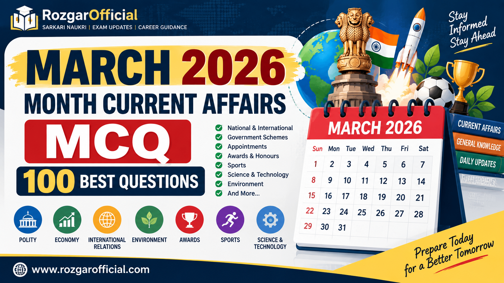 March Month Current Affairs MCQ